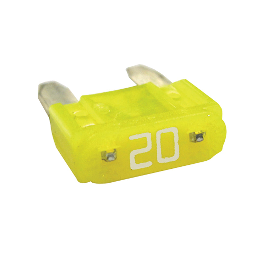 ATM Mini Fuse Automotive Fuses AMP Rating: 20 Amp Color: Yellow