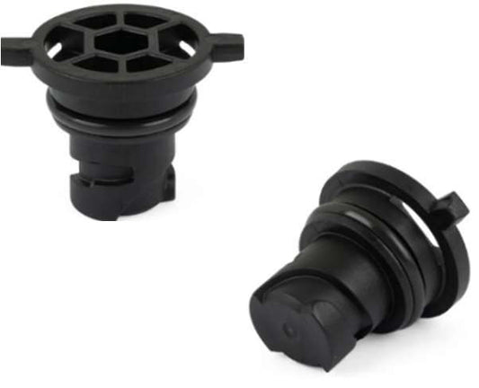 Black plastic oil drain plug for Nissan Rogue with round head