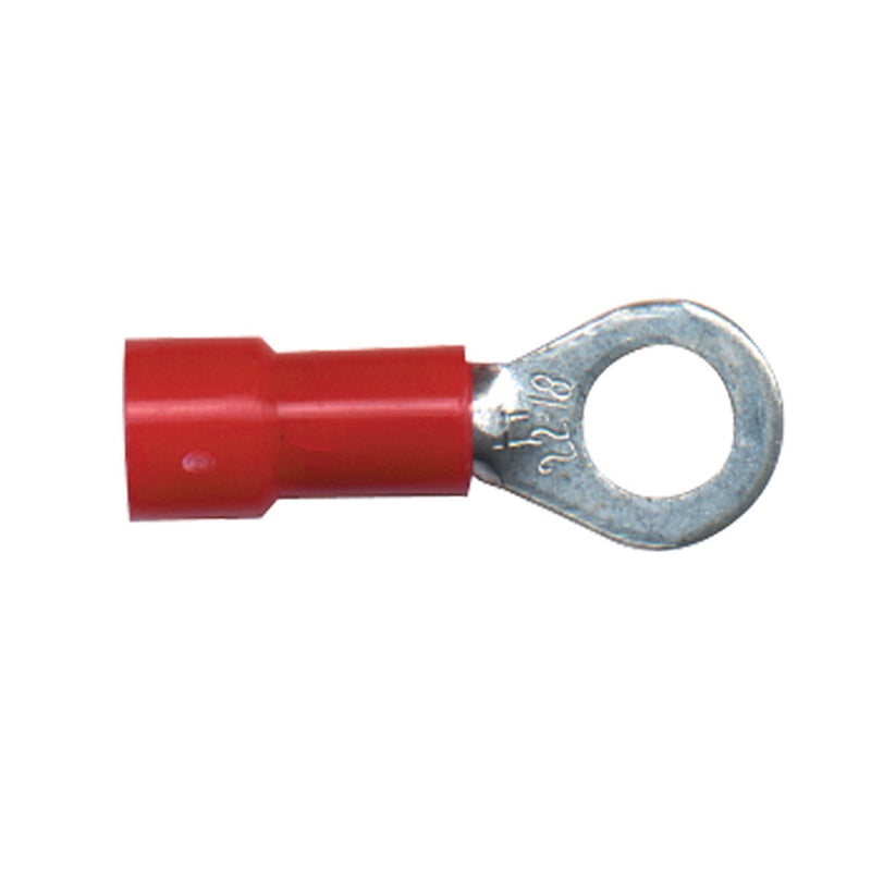 Vinyl Insulated Terminal Rings Color: Red Wire Size: 22-18 Stud Size: 6