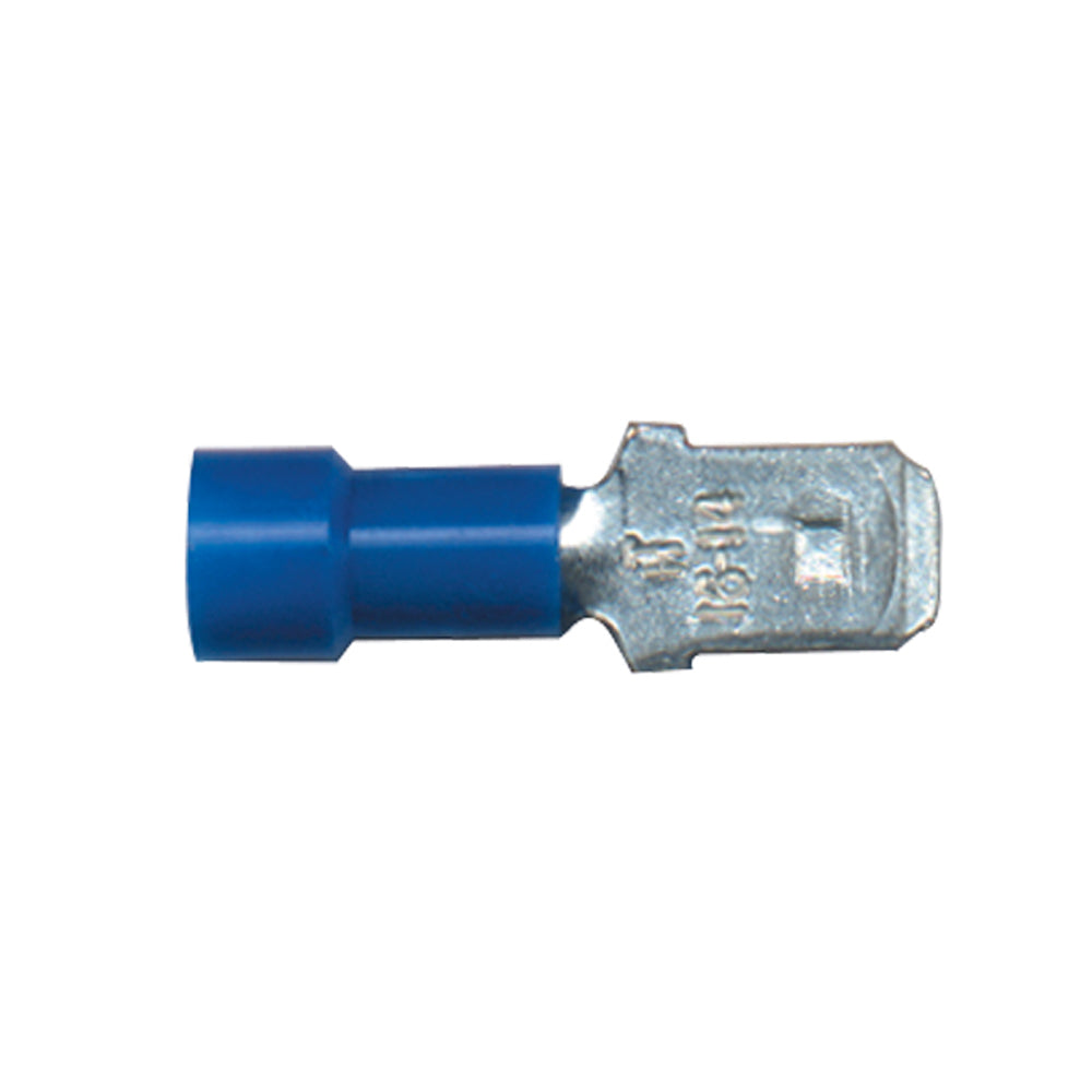 Vinyl Insualted Terminals- Quick Disconnect Color: Blue Wire Size: 16-14 (Male)