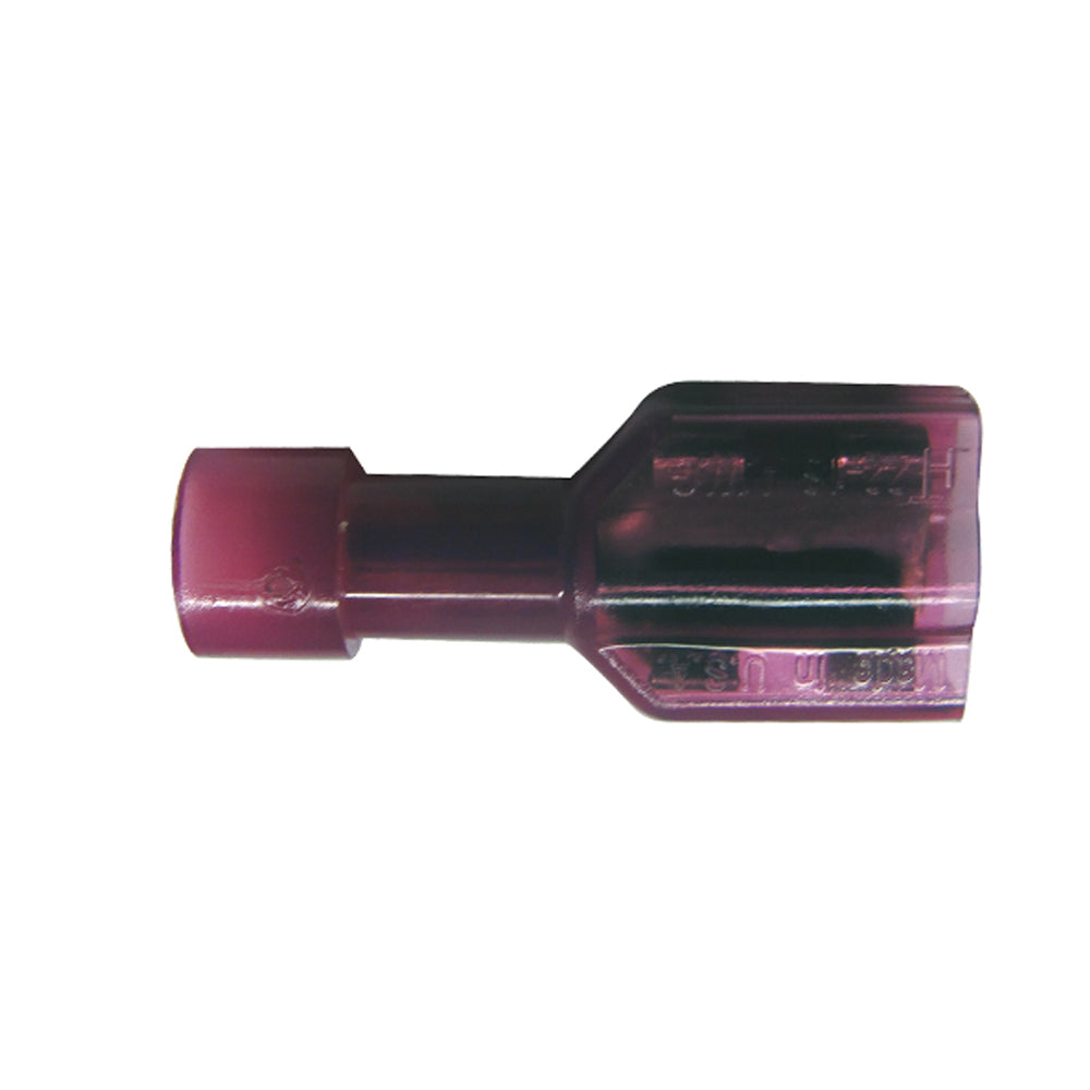 Nylon Fully Insulated Terminals- Quick Disconnect Color: Purple Wire Size: 22-18 (Female) Stud Size: .250 x .032