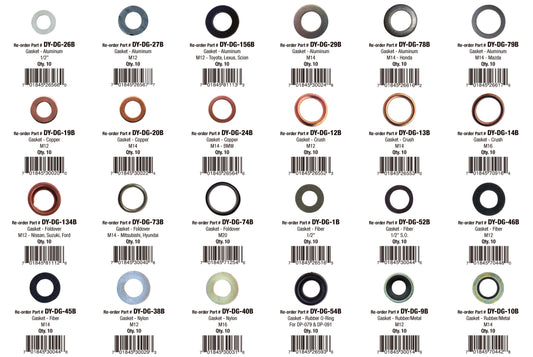 Master Drain Plug Gasket Assortment (240 Total Pieces)