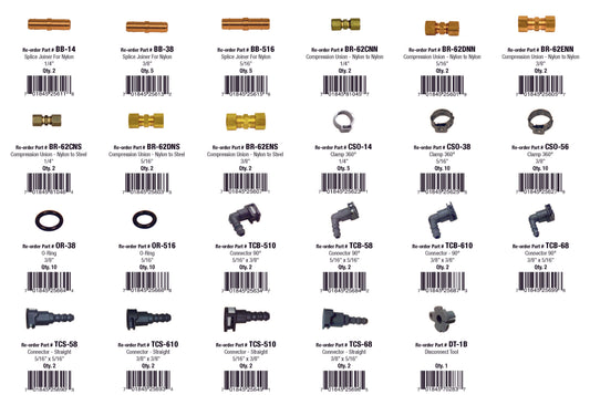 Fuel Line Repair Parts Assortment (86 Total Pieces)