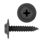 Phillips Flat Top Washer Head Trim Screw | Black | Screw Size: 8 x 3/4” | OD Washer: 1/2”| OEM # Ford: 56912-S2, 56912-S61