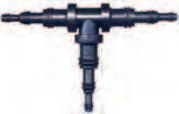 Tee Vacuum Connectors | Tube IDs: A: 1/4" | B: 1/4"