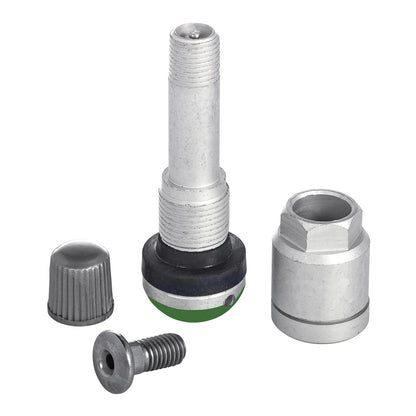 JohnDow 6-241 OE TPMS replacement valve — Huf/Beru Gen II metal, green, 48mm