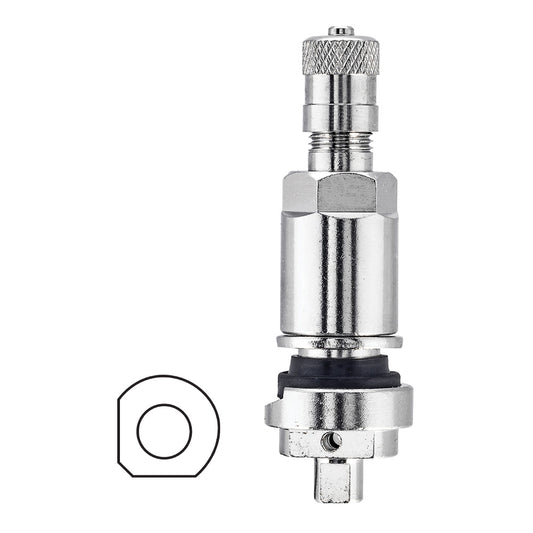 OEM TPMS Replacement Valve | Style: Metal Clamp-In High-Pressure Valve | Fits: Ford, Lincoln | OEM / Cross-Ref: VS240MC | High-Speed Truck, Diamond-Shaped Valve