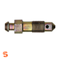 Steel bleeder screw with 3/8"-24 thread, hex body, pointed tip, and zinc-plated metal finish