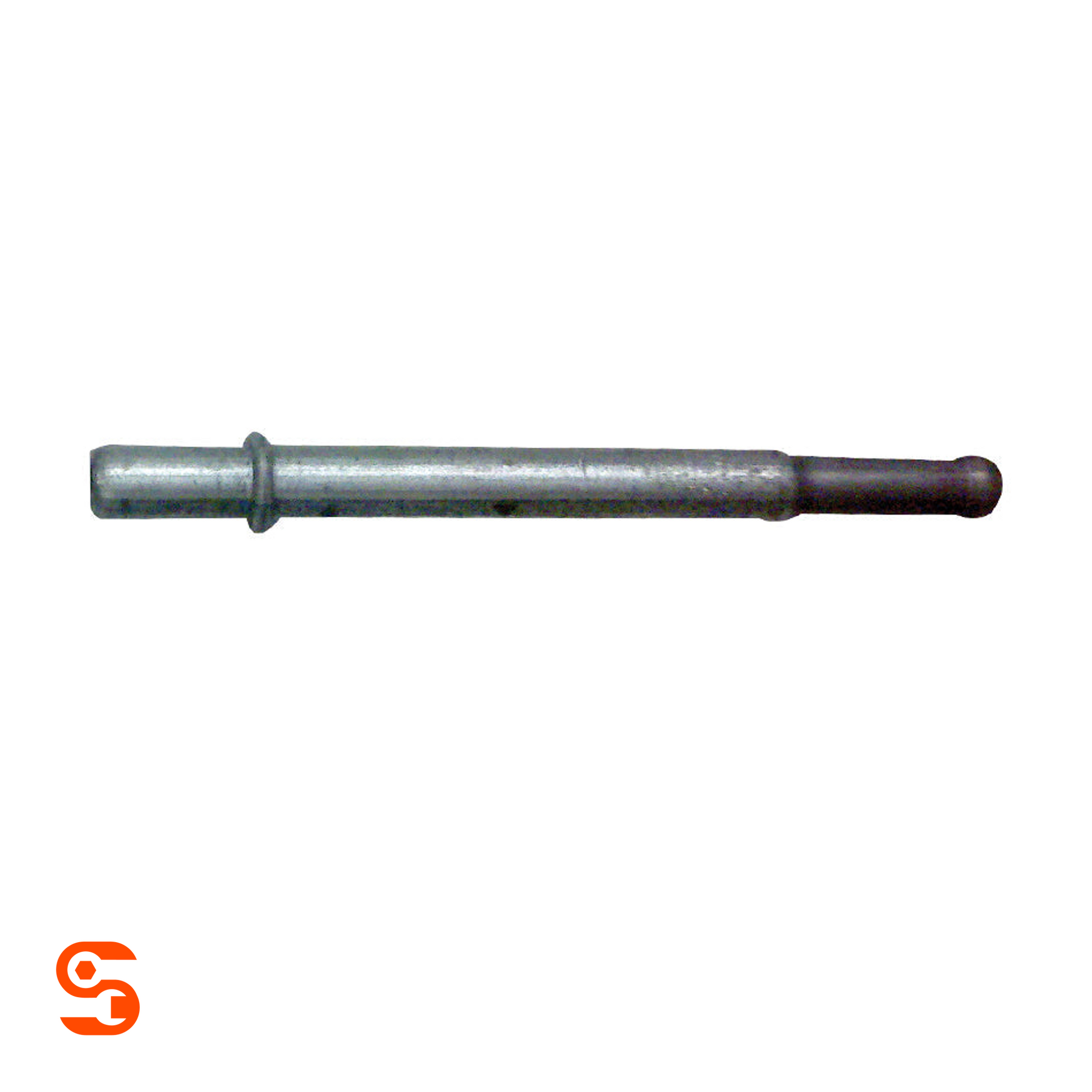 Nylon to steel quick connector fuel line with silver metal tube and dark nylon end fitting