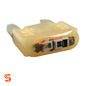 Nude 25 amp ATM mini automotive fuse with translucent plastic body and visible internal element