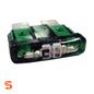 Green 30 amp ATO automotive fuse with translucent plastic body and visible metal contacts