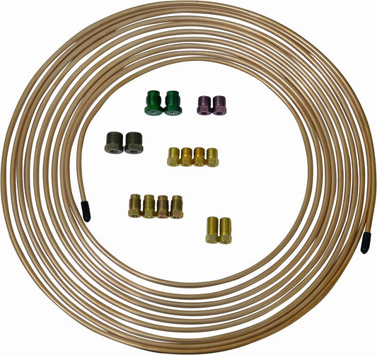 JohnDow Dynamic Brake Line Repair Kit — 25 ft of 3/16 in copper-nickel brake line with 16 fittings (BLK-316)