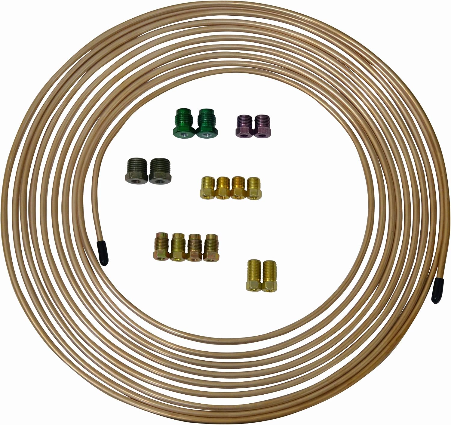 JohnDow Dynamic Brake Line Repair Kit — 25 ft of 3/16 in copper-nickel brake line with 16 fittings (BLK-316)