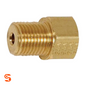 Brass threaded master cylinder adapter with hex female end and male inverted fitting for 3/16 inch tube