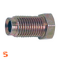 Clear zinc violet steel tube nut with threaded body, hex head, and central tube opening