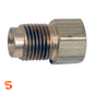 Brass 3/16 inch tube to 3/8-24 inverted flare master cylinder adapter with threaded end