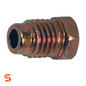 Clear zinc orange steel metric tube nut with threaded body, center opening, and 12mm hex end