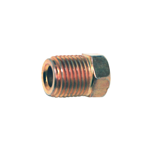 Steel Tube Nut | Tube: 3/16" | Clear Zinc Red | Thread: 7/16"-24 Inverted Flare | Hex: 11mm