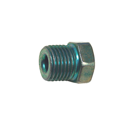 Steel Tube Nut | Tube: 3/16" | Clear Zinc Green | Thread: 1/2"-20 Inverted Flare | Hex: 14mm