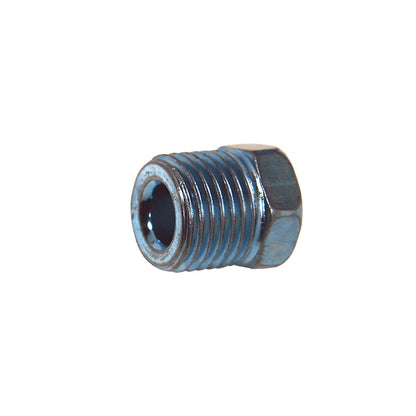 Steel Tube Nut | Tube: 1/4" | Clear Zinc Blue | Thread: 9/16"-18 Inverted Flare | Hex: 14mm