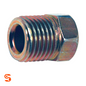 Clear zinc gold steel tube nut with threaded body and 13mm hex end, single piece