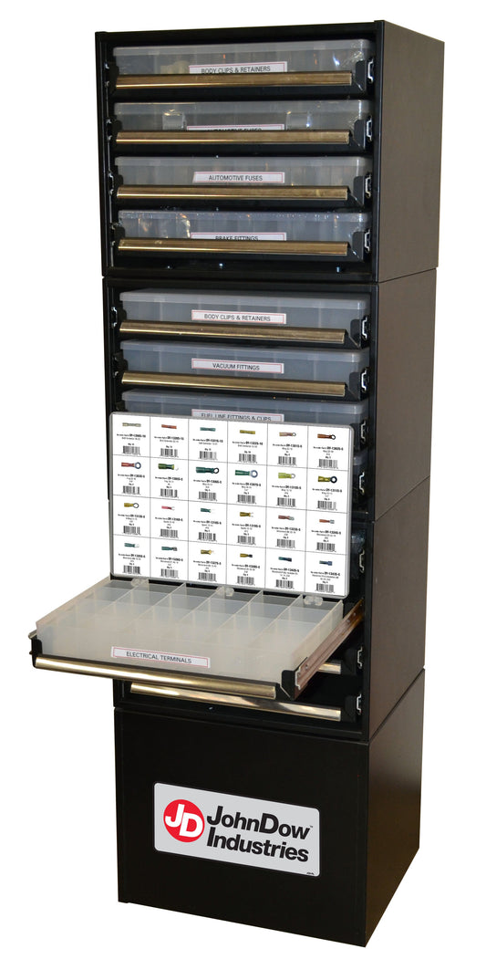 Tower Storage Organizer Cabinet Storage Solution | Includes: 3 × DC-S4 Tower Cabinet Components, 1 × DC-Base Tower Base + Mounting Hardware | Component Size: 14.5″W x 13″D x 11.5″H