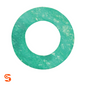 Green synthetic M12 drain plug gasket with flat round washer shape and center hole