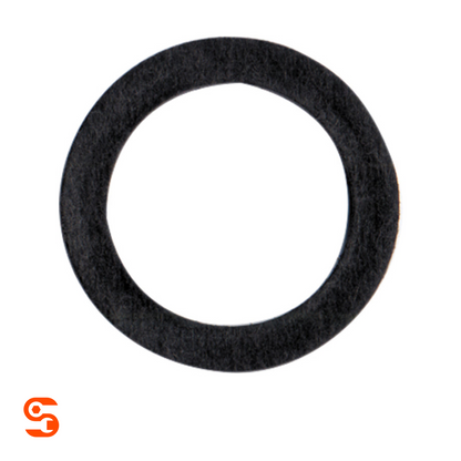 Black fiber M20 drain plug gasket ring with a flat circular profile