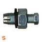 Zinc plated oversize hex oil drain plug with threaded piggyback bolt, black washer, and split tip