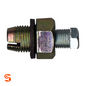 Zinc yellow piggyback oversize double hex oil drain plug with threaded body and washer