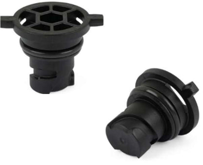 Black plastic oil drain plug for Nissan Rogue with round head