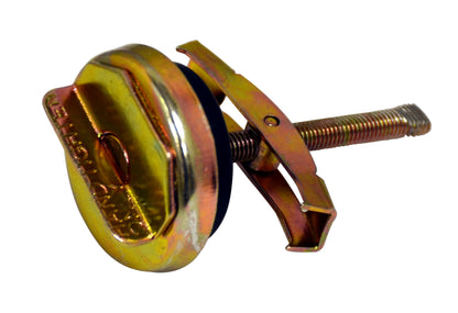 Yellow-zinc universal winged-nut oil drain plug with rubber seal