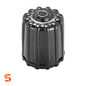 Black ribbed nylon TPMS valve cap with domed top