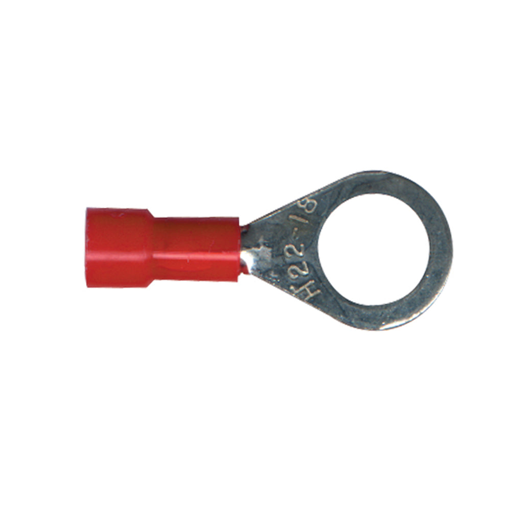 Vinyl Insulated Terminal Rings Color: Red Wire Size: 22-18 Stud Size: 6