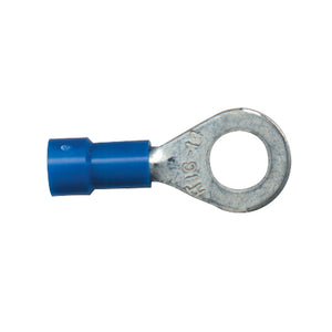 Vinyl Insulated Terminal Rings Color: Blue Wire Size: 16-14 Stud Size: 6