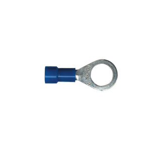 Vinyl Insulated Terminal Rings Color: Blue Wire Size: 16-14 Stud Size: 6