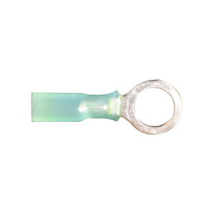 Heat Shrink Terminal Rings Color: Green Wire Size: 16-14 Stud Size: 6
