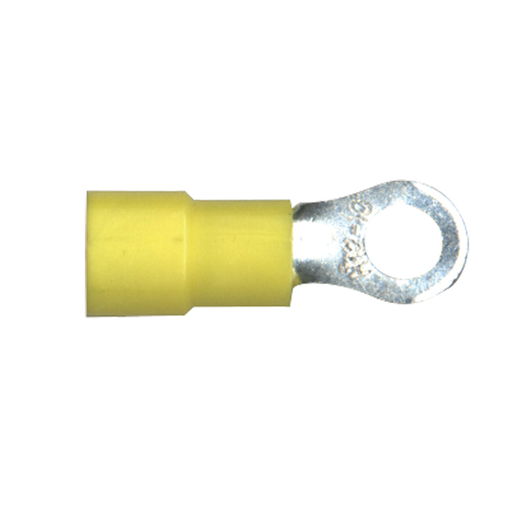 Vinyl Insulated Terminal Rings Color: Yellow Wire Size: 12-10. Stud Size: 10