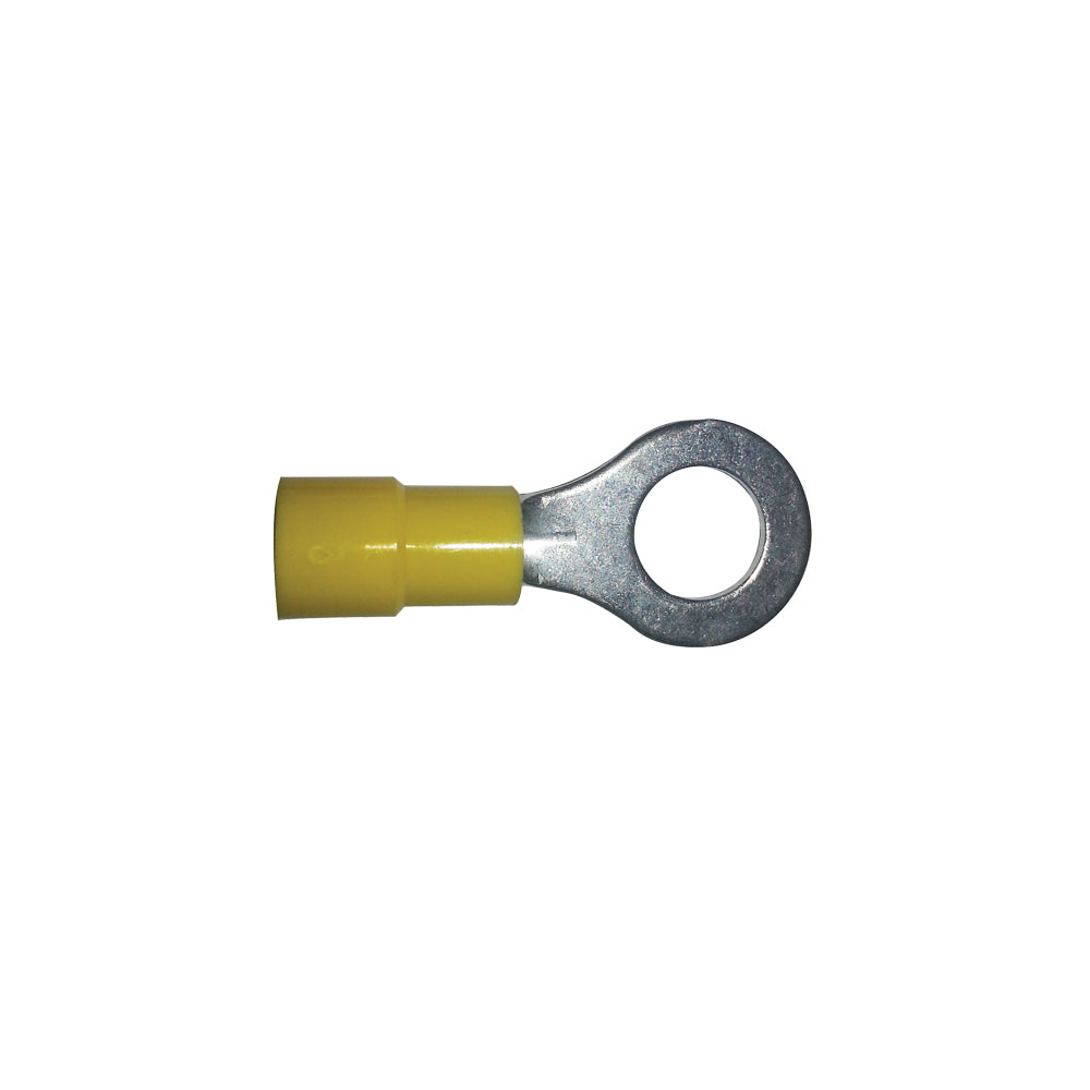 Vinyl Insulated Terminal Rings Color: Yellow Wire Size: 12-10. Stud Size: 10