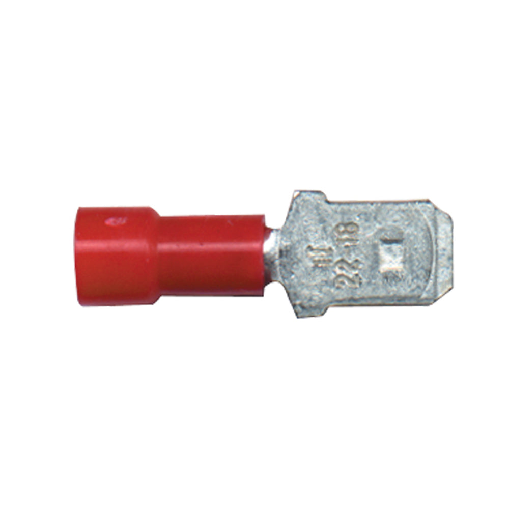 Vinyl Insualted Terminals- Quick Disconnect Color: Red Wire Size: 22-18 (Male)