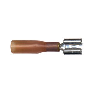 Heat Shrink Terminal- Quick Disconnect Color: Lt. Red Wire Size: 22-18 (Male)