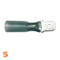 Light green heat shrink quick disconnect terminal with metal flat tab for 16-14 AWG wire