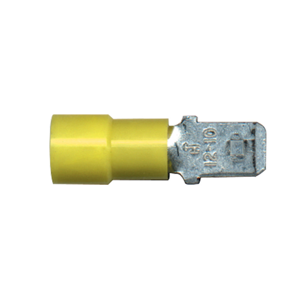 Vinyl Insualted Terminals- Quick Disconnect Color: Yellow Wire Size: 12-10 (Male)
