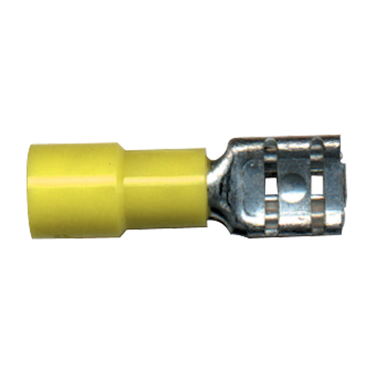 Vinyl Insulated Terminal Quick Disconnect | Wire Size: 12–10 AWG | Stud Size: 0.250 × 0.032 | Color: Yellow