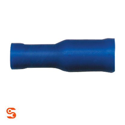 Blue nylon insulated female bullet terminal connector for 16-14 AWG wire