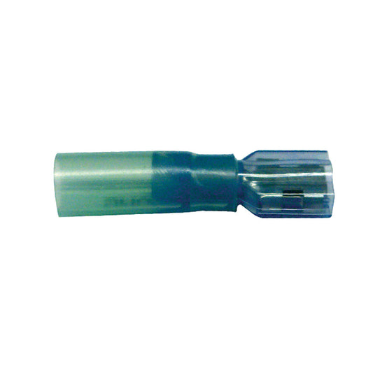 Heat Shrink Fully Insulated Terminal Quick Disconnect | Wire Size: 16–14 AWG | Stud Size: 0.250 × 0.032 | Color: Lt. Blue
