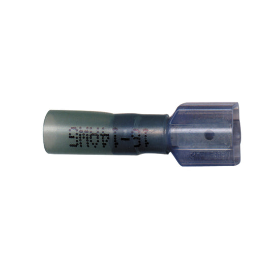 Heat Shrink Fully Insulated Terminal Quick Disconnect | Wire Size: 16–14 AWG | Stud Size: 0.250 × 0.032 | Color: Lt. Blue