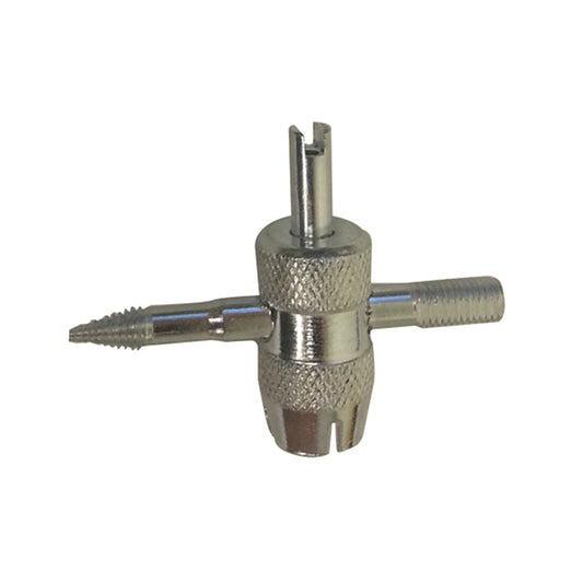 TPMS Valve Four-Way Core & Sensor Nut Tool | Removes 11mm & 12mm Hex Nuts | Seats Sensor Grommets