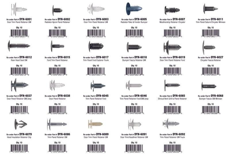 Auto Body Domestic Retainer Clips Assortment Kit (230 Total Pieces)