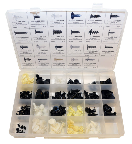 Auto Body Domestic Retainer Clips Assortment Kit | Total Parts: 23 | Total Pieces: 230